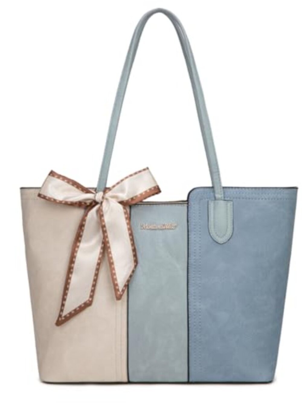 Vegan Leather Satchel Tote Bag with Scarf Top Handle Women's Work Handbag